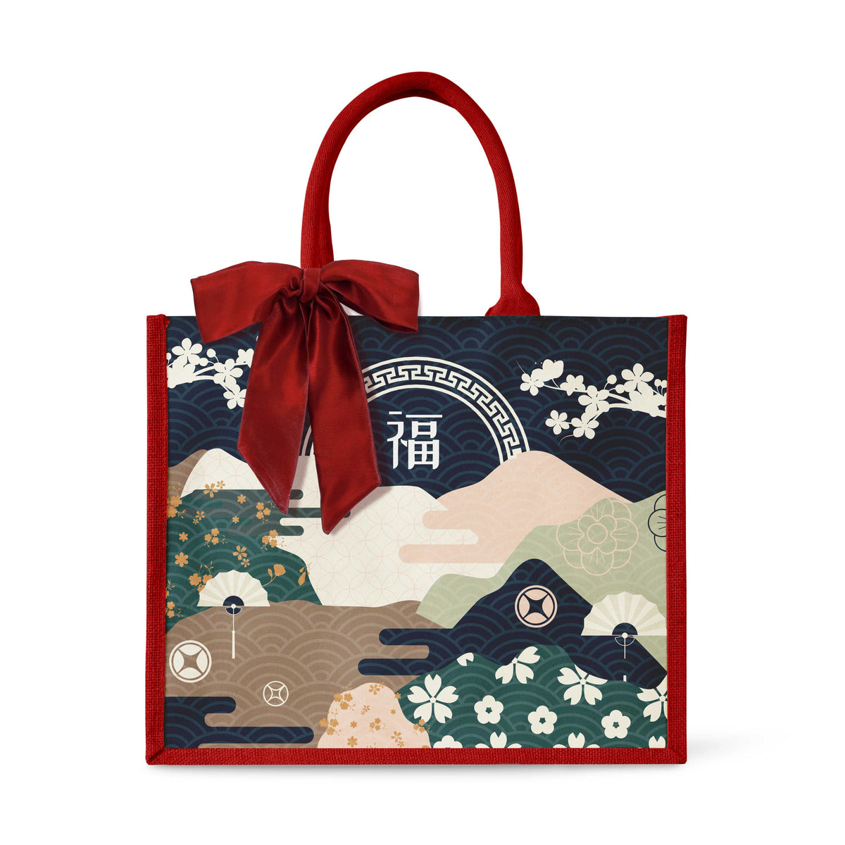 Fortune Garden (Navy Design) Tote Bag