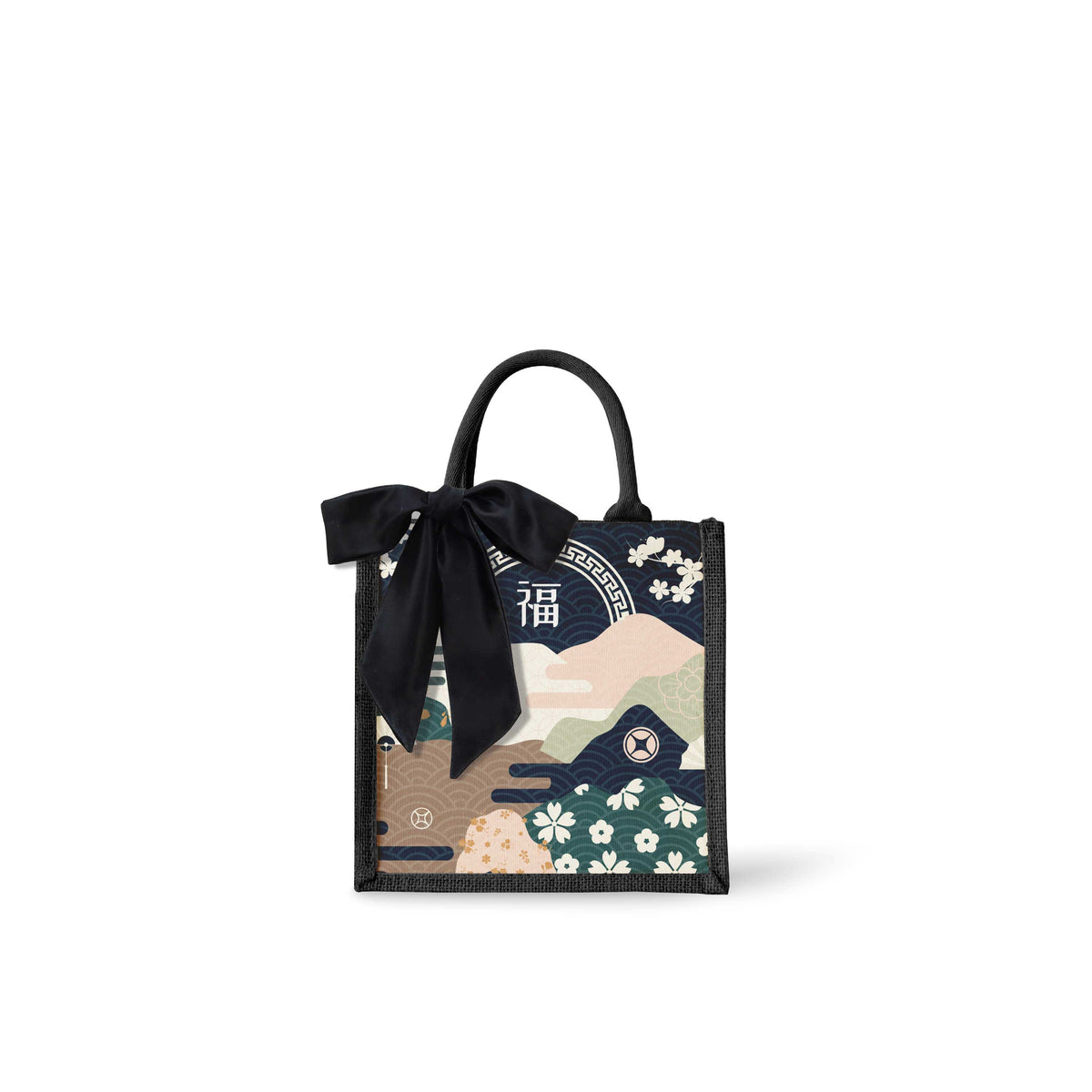 Fortune Garden (Navy Design) Tote Bag