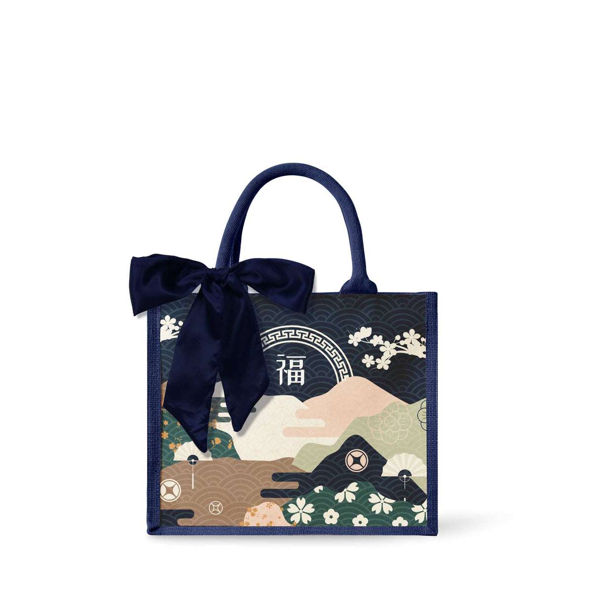 Fortune Garden (Navy Design) Tote Bag