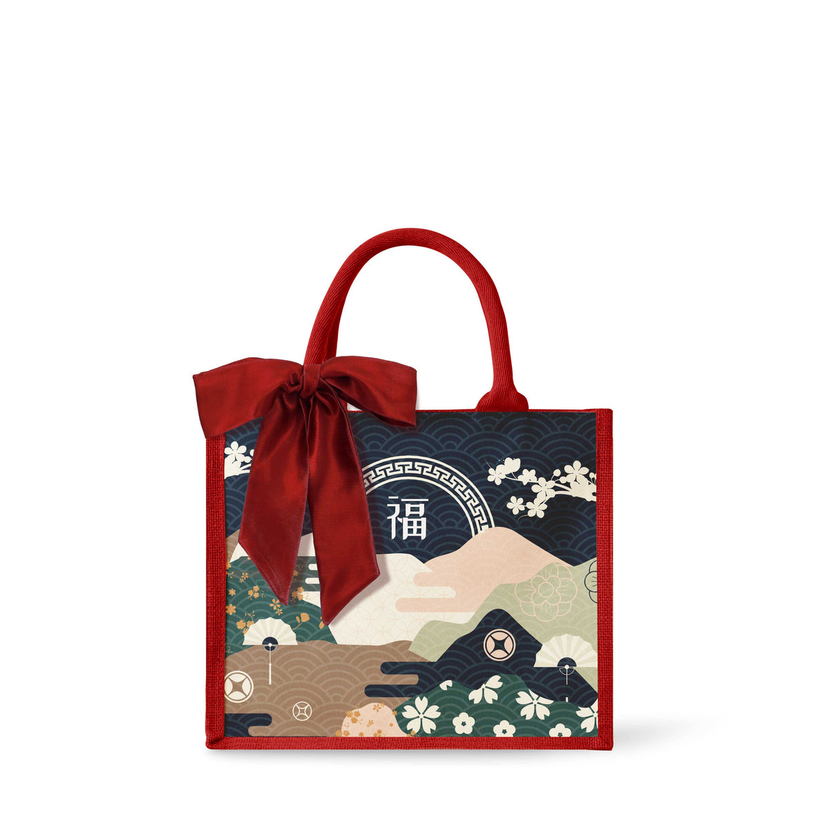 Fortune Garden (Navy Design) Tote Bag