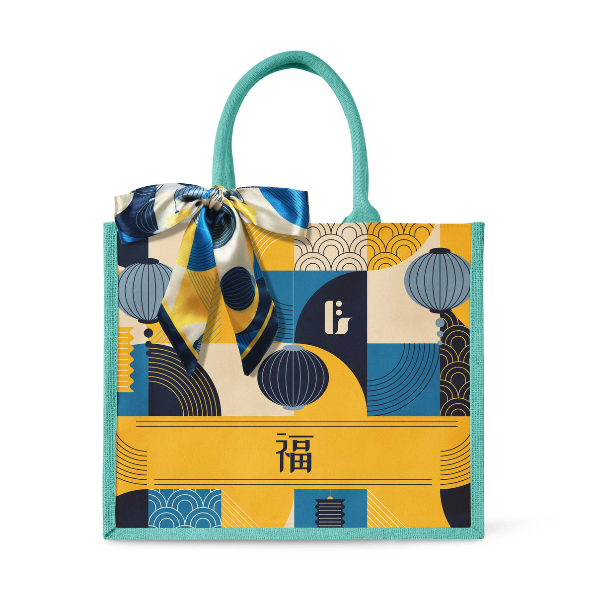 Lunar Blessing (Navy Design) Tote Bag