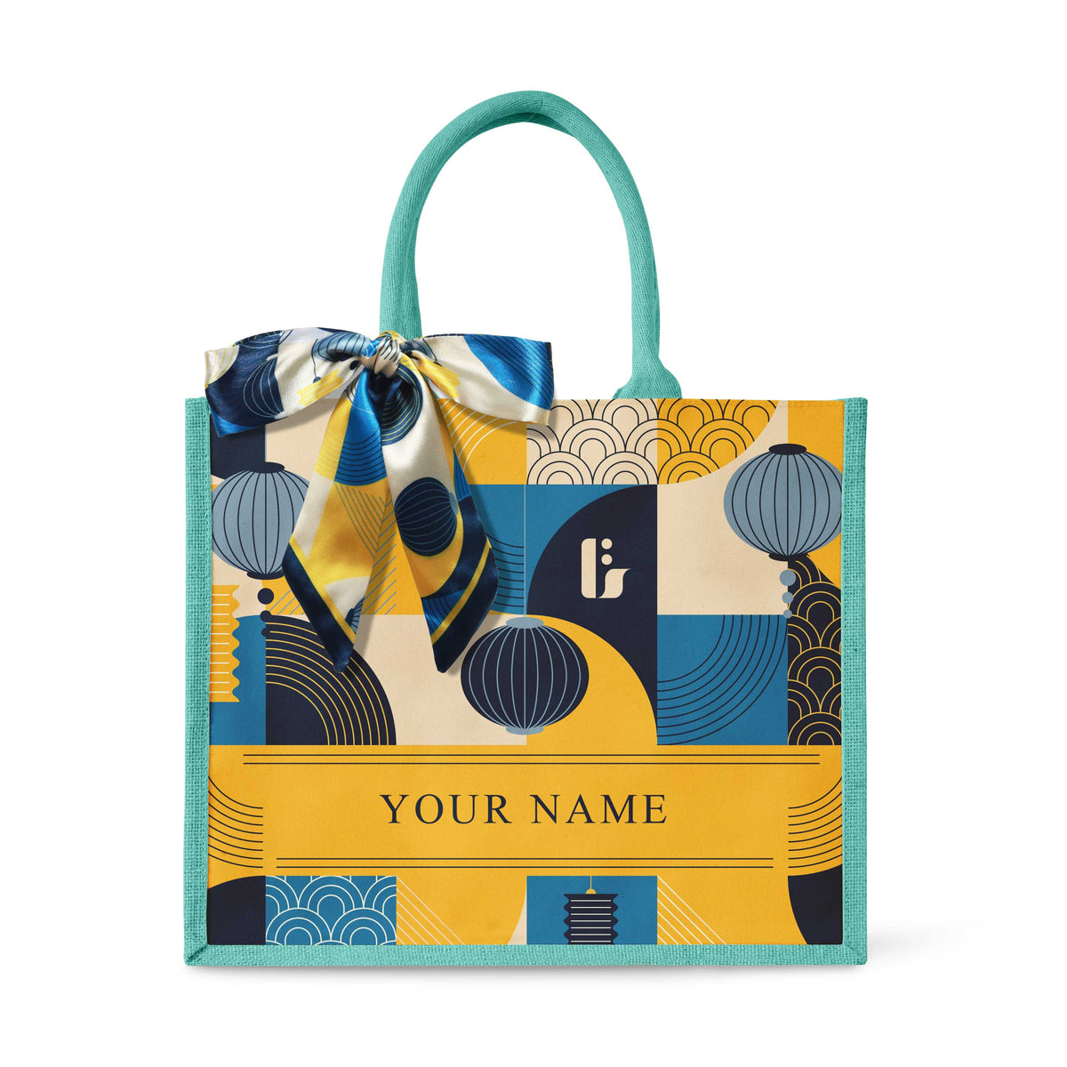 Lunar Blessing (Navy Design) Tote Bag