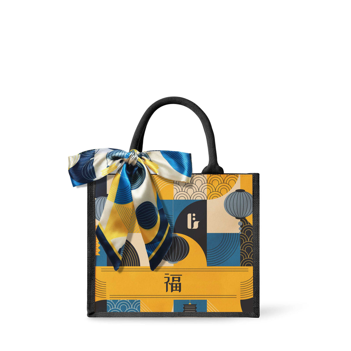 Lunar Blessing (Navy Design) Tote Bag