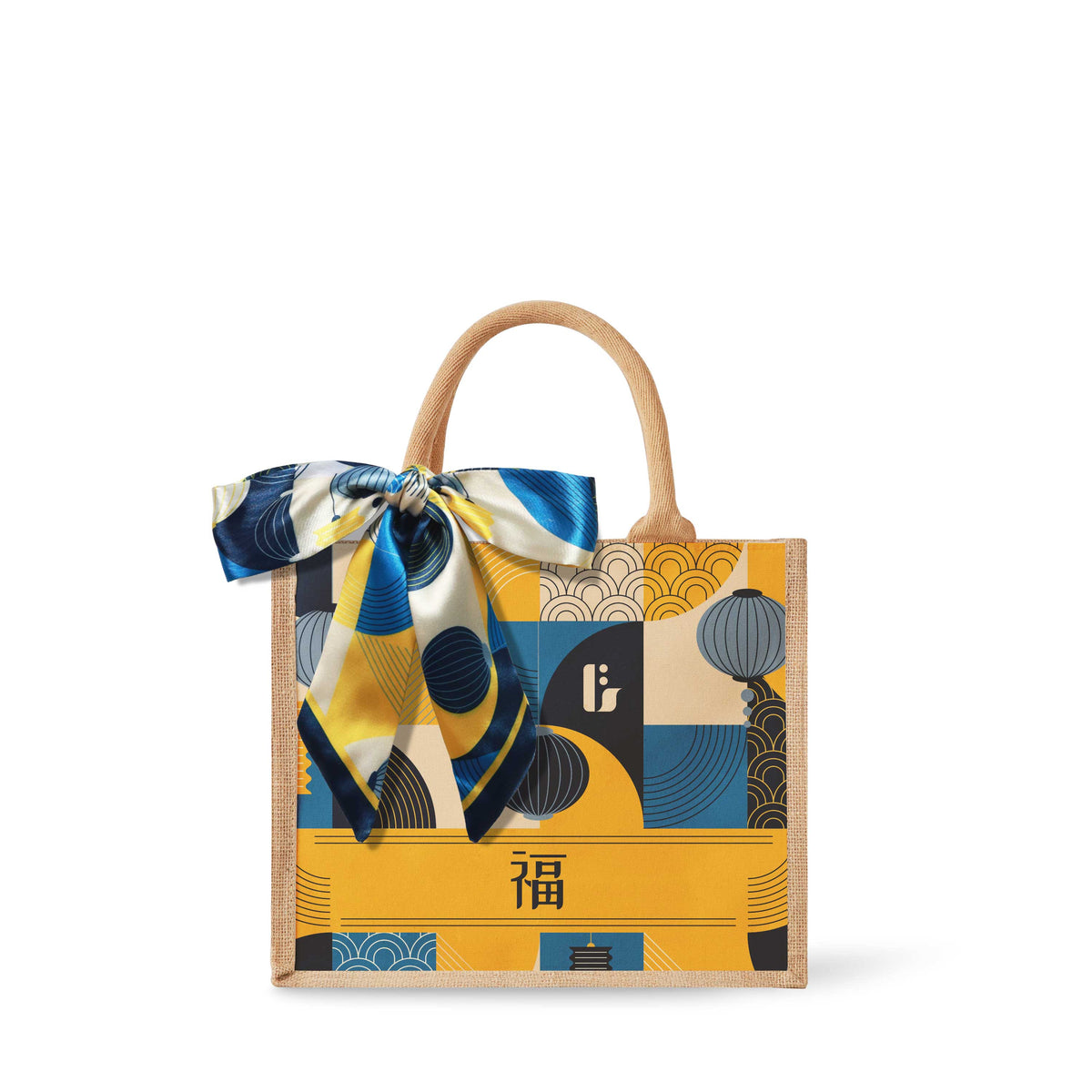 Lunar Blessing (Navy Design) Tote Bag