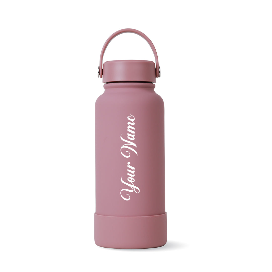 Dusty Pink Omi Thermos Bottle - Vertical Font