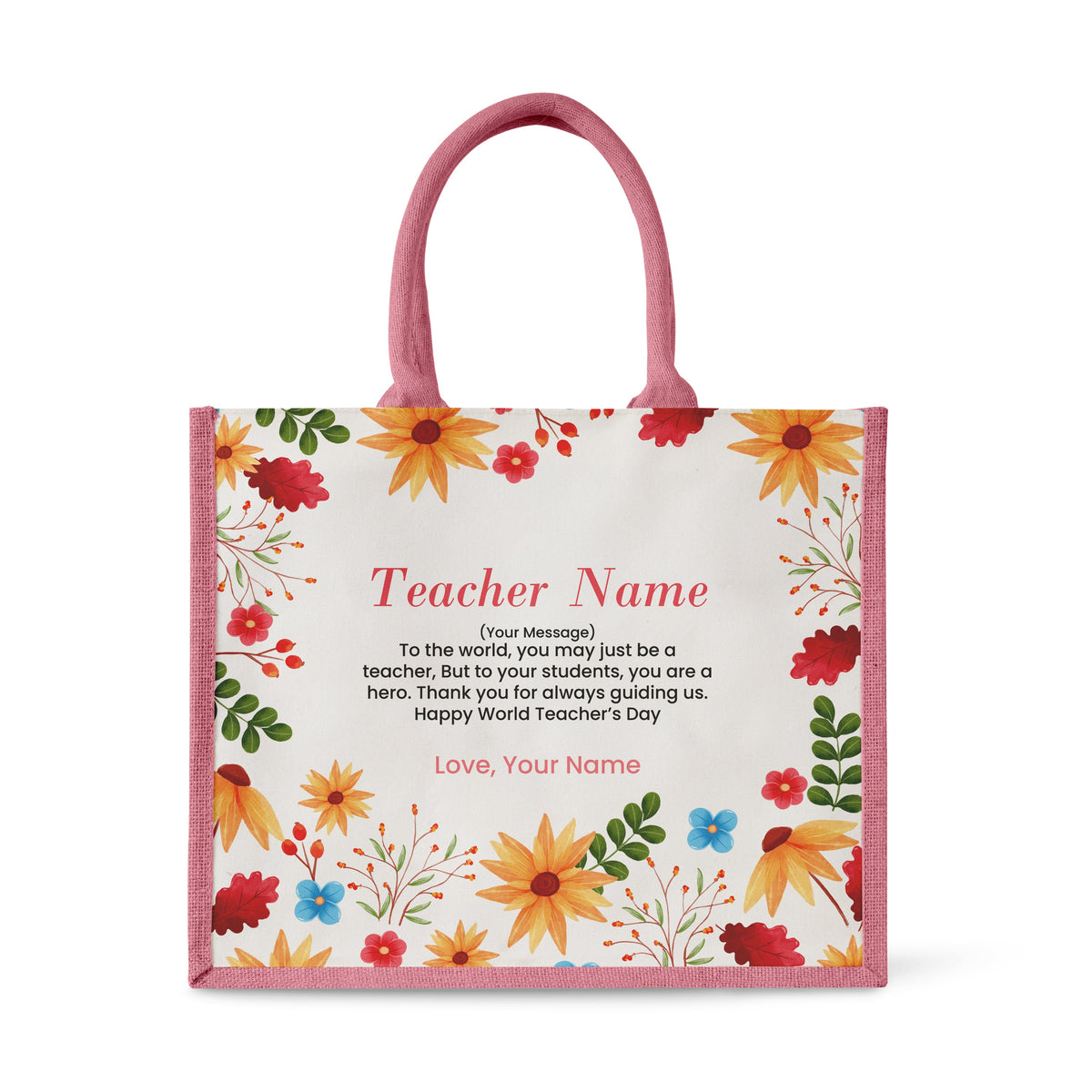 Blooming Flower - Jute Tote Bag