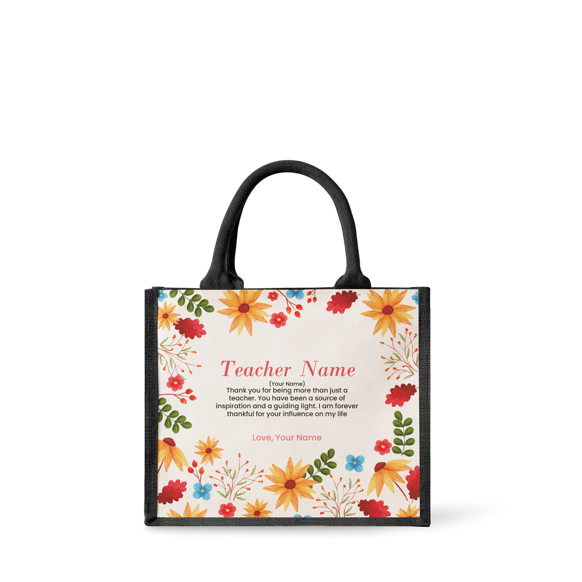 Blooming Flower - Jute Tote Bag