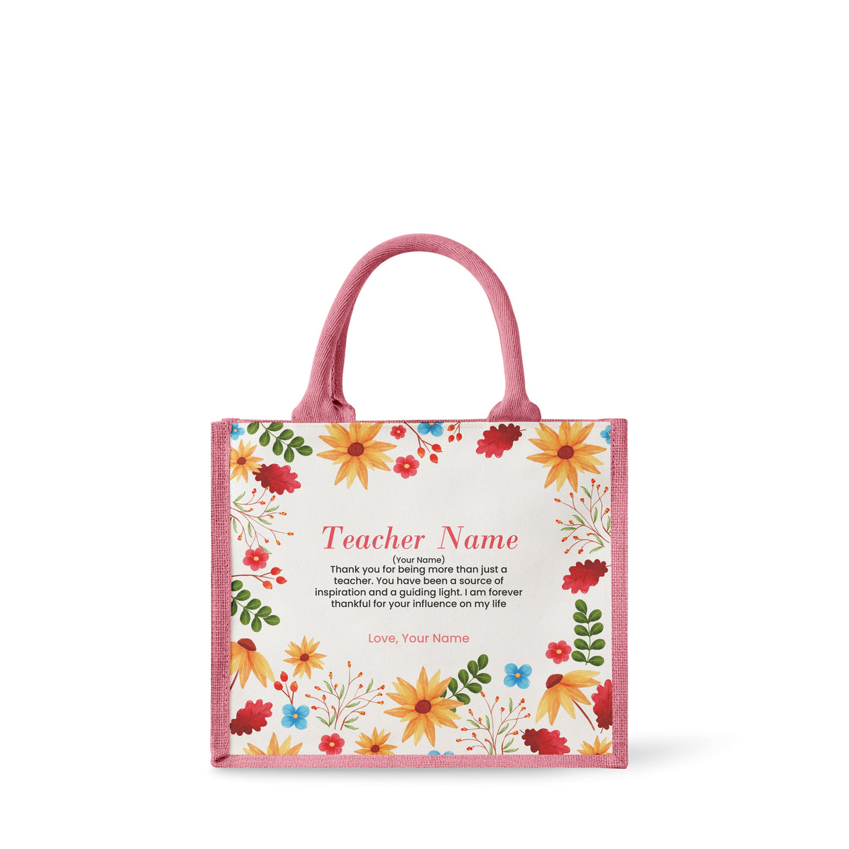 Blooming Flower - Jute Tote Bag