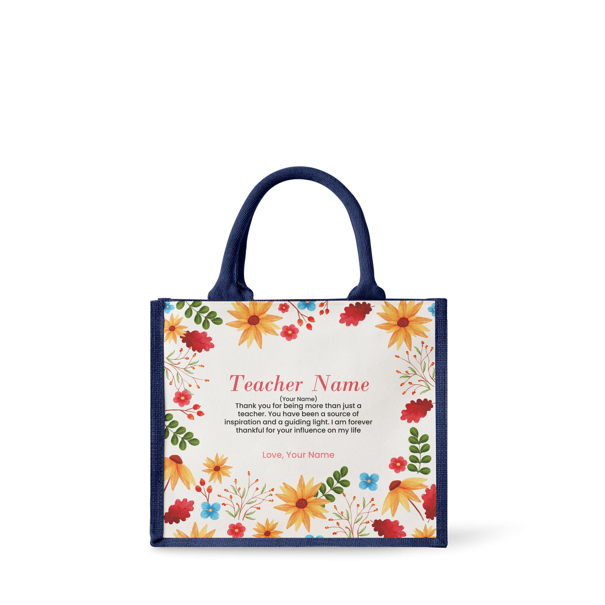 Blooming Flower - Jute Tote Bag
