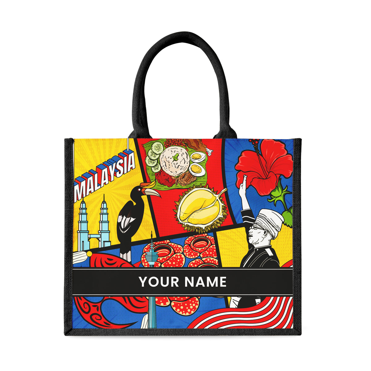 Merdeka Abstract - Jute Tote Bag