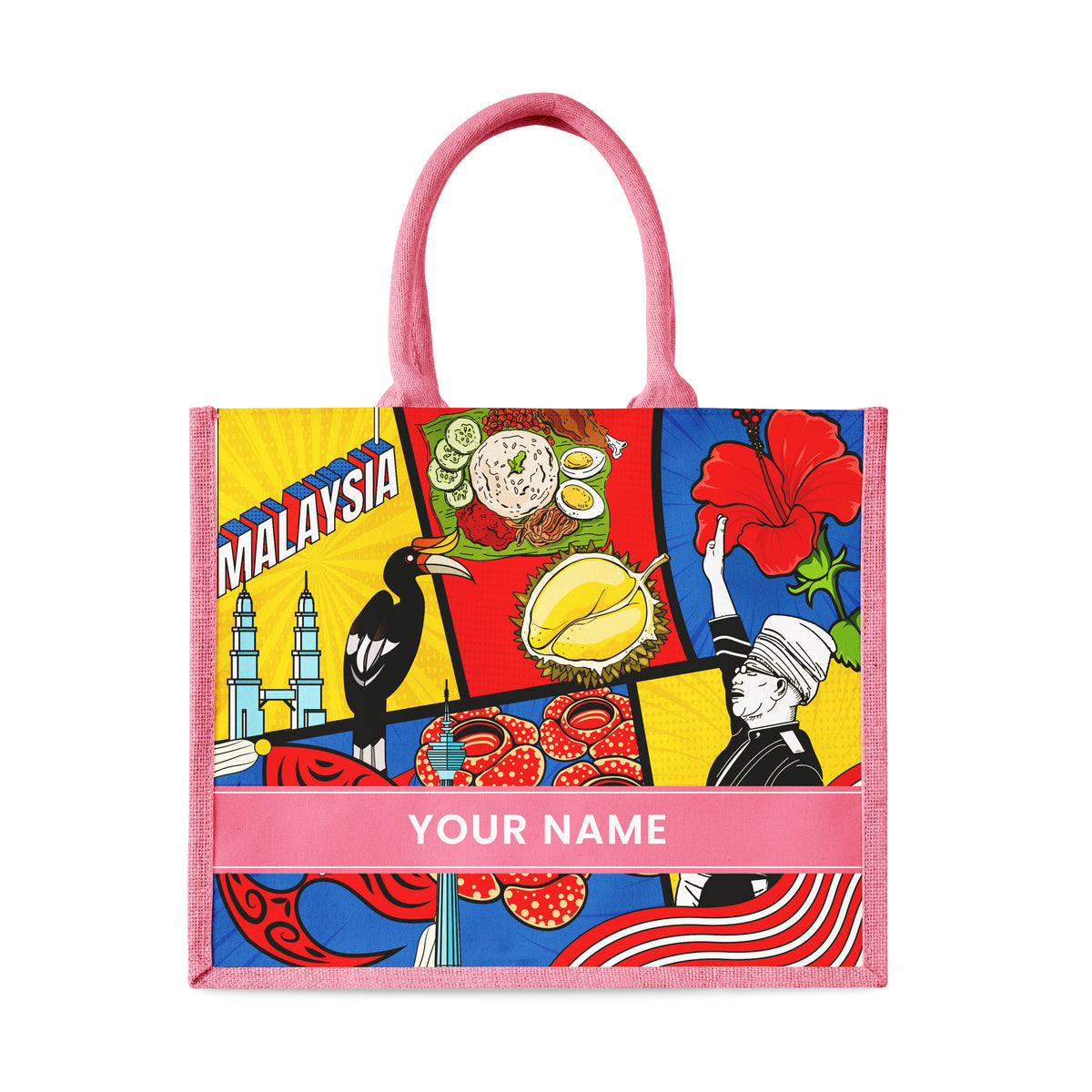 Merdeka Abstract - Jute Tote Bag