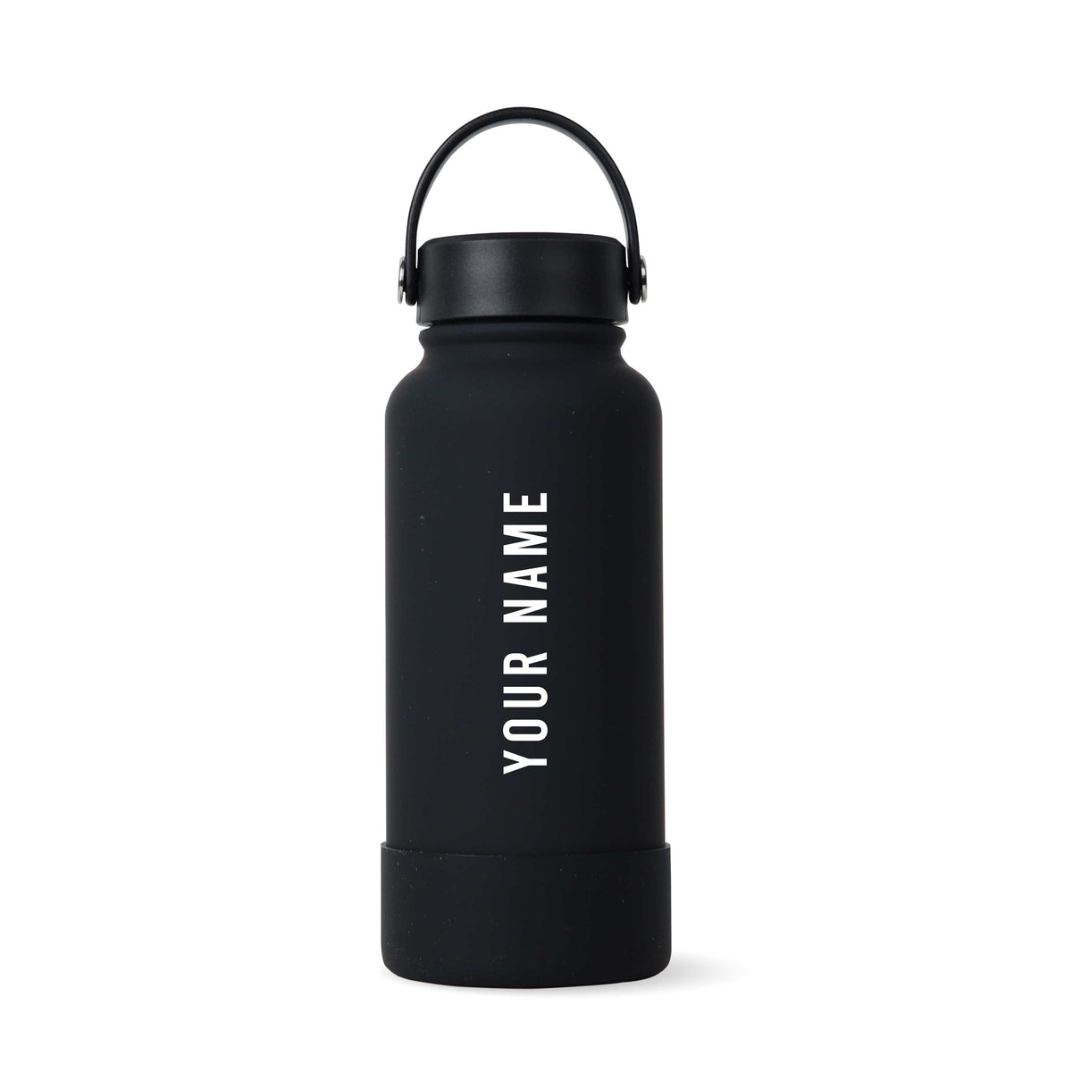 Black Omi Thermos Bottle - Vertical Font