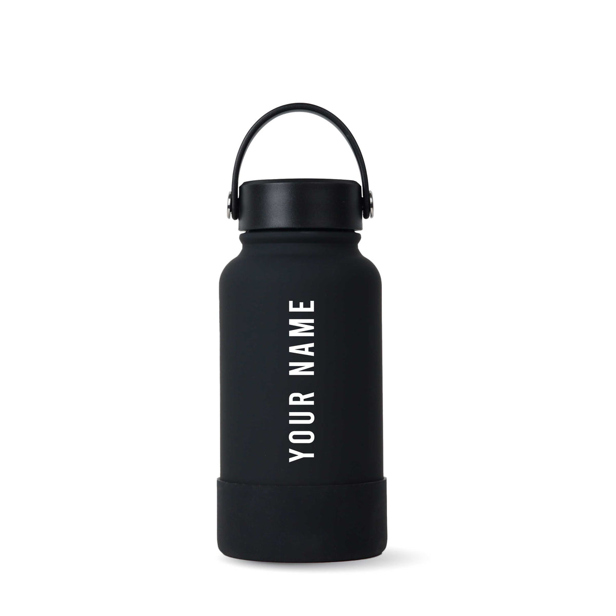 Black Omi Thermos Bottle - Vertical Font