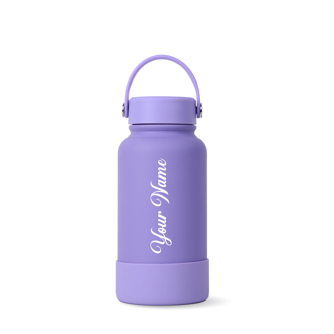Purple Omi Thermos Bottle - Vertical Font