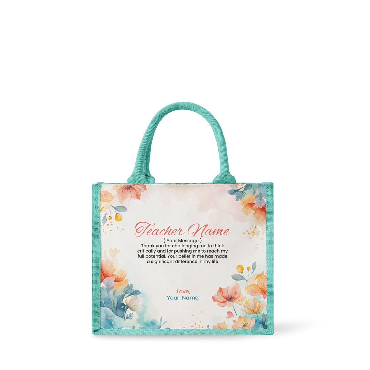 Watercolour Flower Series 1 - Jute Tote Bag