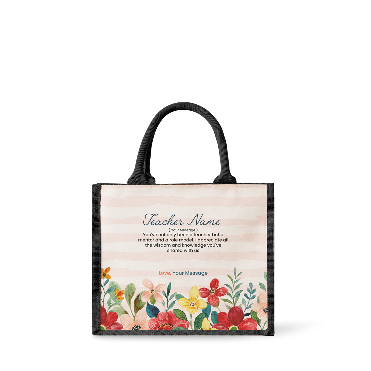 Watercolour Flower Series 2 - Jute Tote Bag