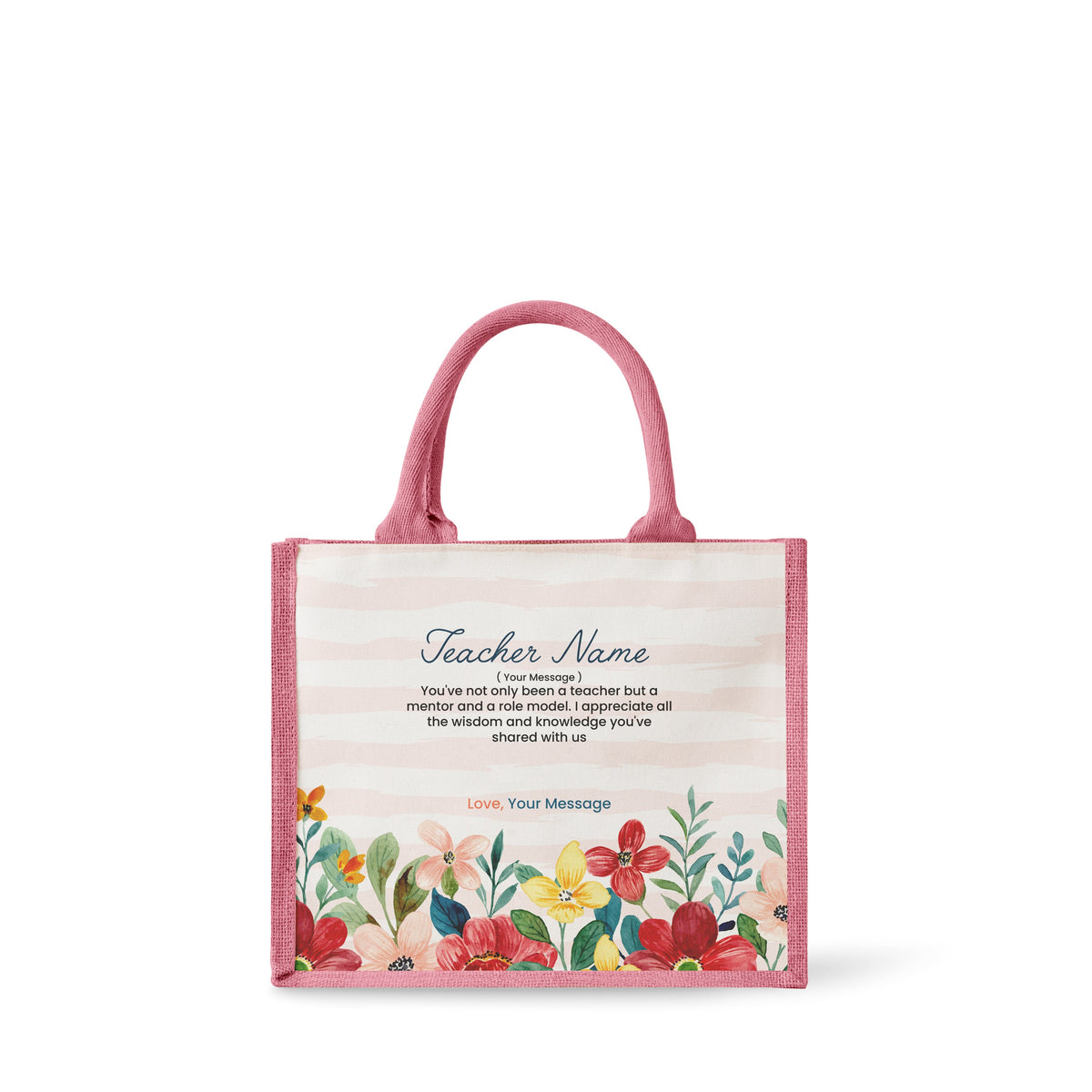 Watercolour Flower Series 2 - Jute Tote Bag