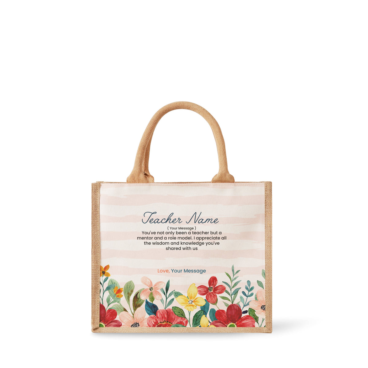 Watercolour Flower Series 2 - Jute Tote Bag