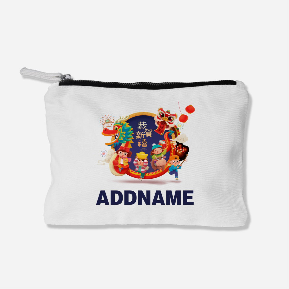 CNY Dragon Emblem Zipper Pouch