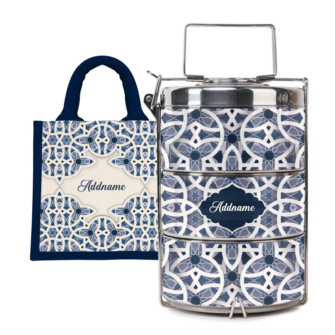 Ratu Series - Lunch Tote Bag with Three-Tier Tiffin Carrier