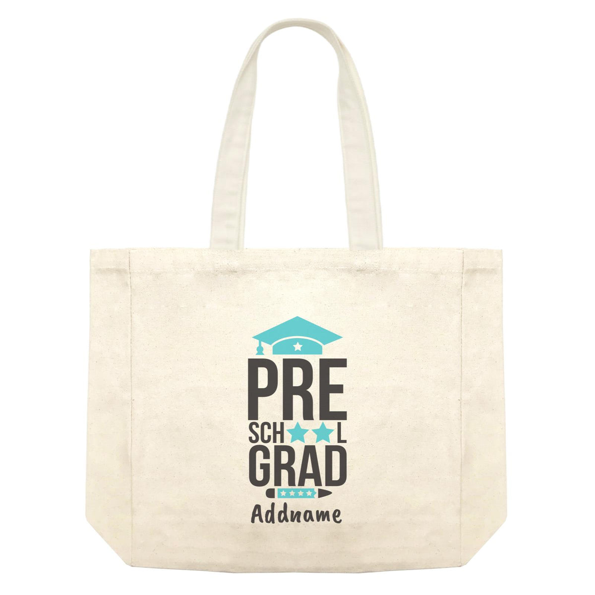 Graduation Series Pre-School Grad Blue Stars Shopping Bag