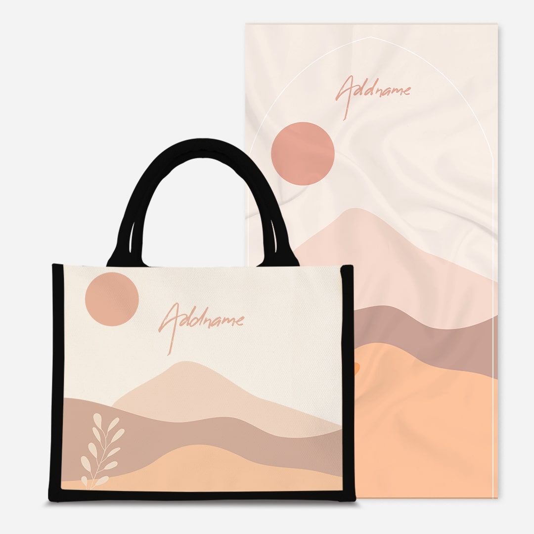 Kaira Series Prayer Mat with Half Lining Small Jute Bag-Afira