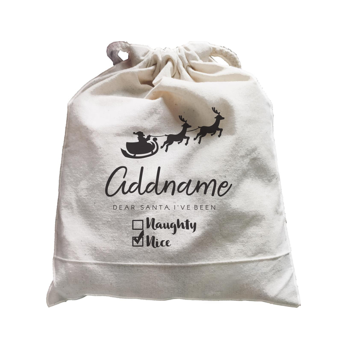 Xmas Dear Santa I've Been Nice Santa with Sleigh Satchel