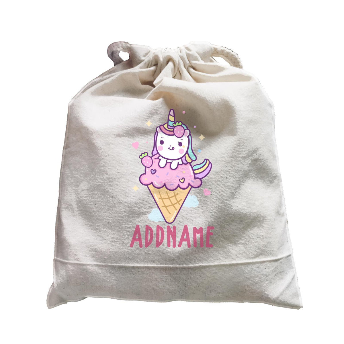 Unicorn And Princess Series Unicorn Hugging Ice Cream Addname Satchel
