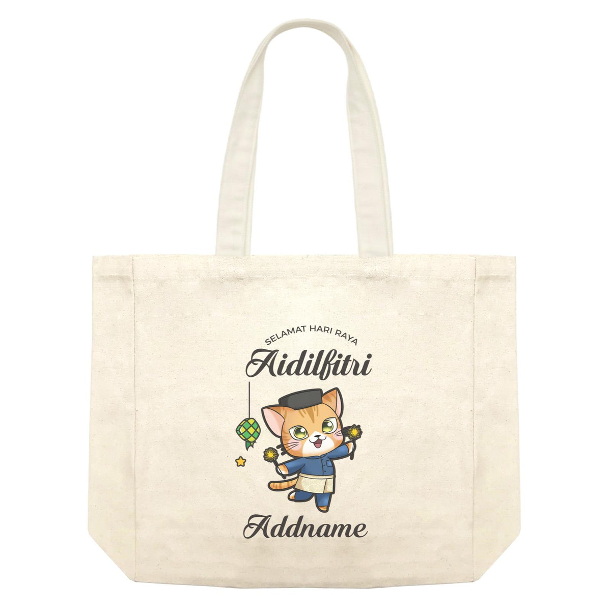 Raya Cute Animals Papa Cat Wishes Selamat Hari Raya Aidilfitri Shopping Bag