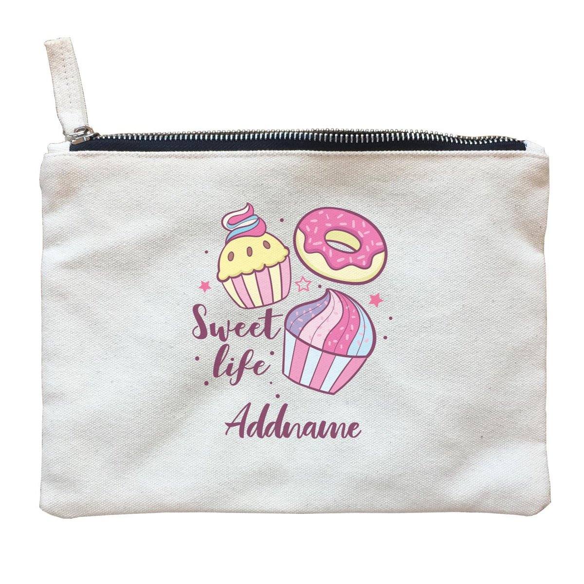 Cool Cute Foods Sweet Life Dessert Addname Zipper Pouch