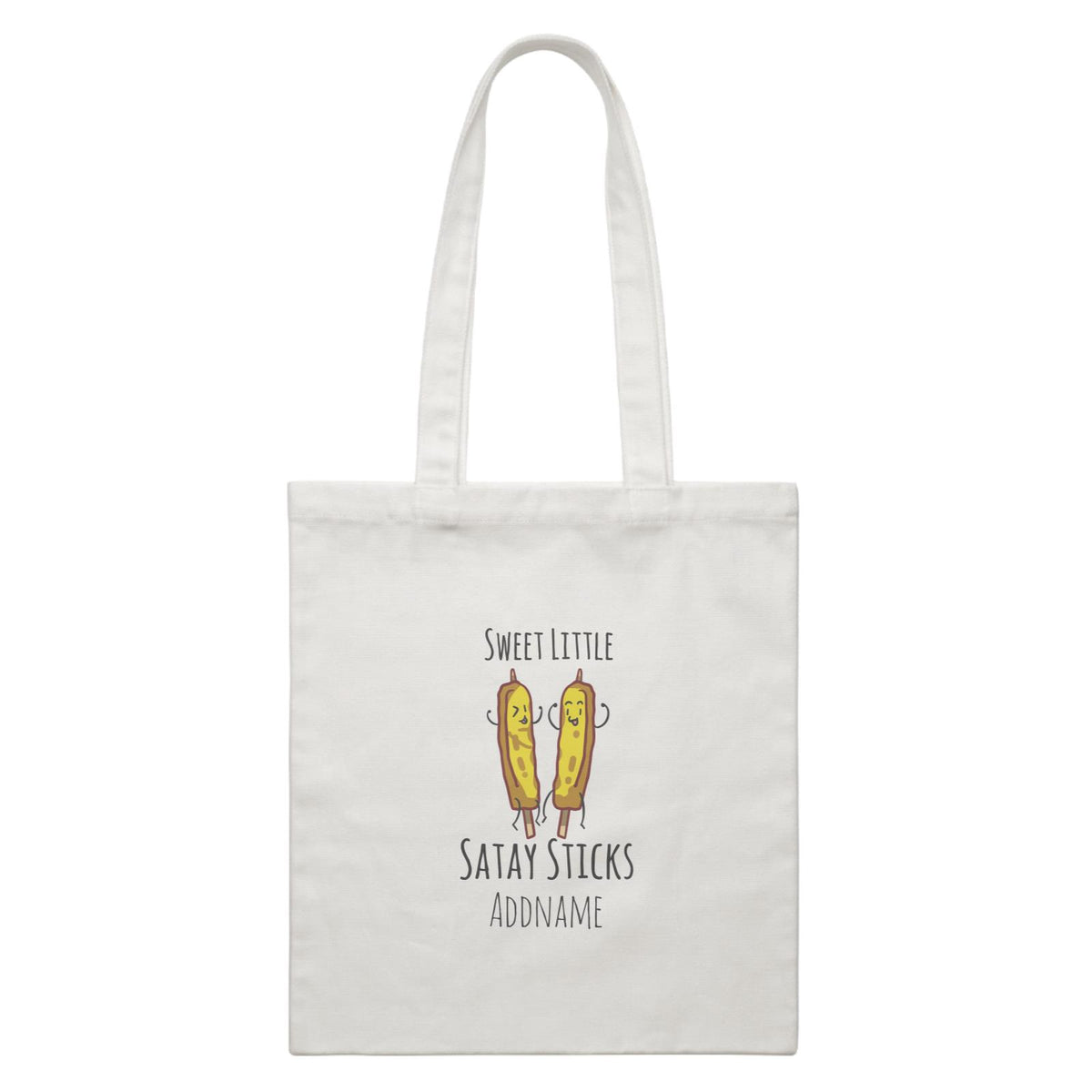 Raya Kuih Savoury Sweet Little Satay Sticks Addname White Canvas Bag