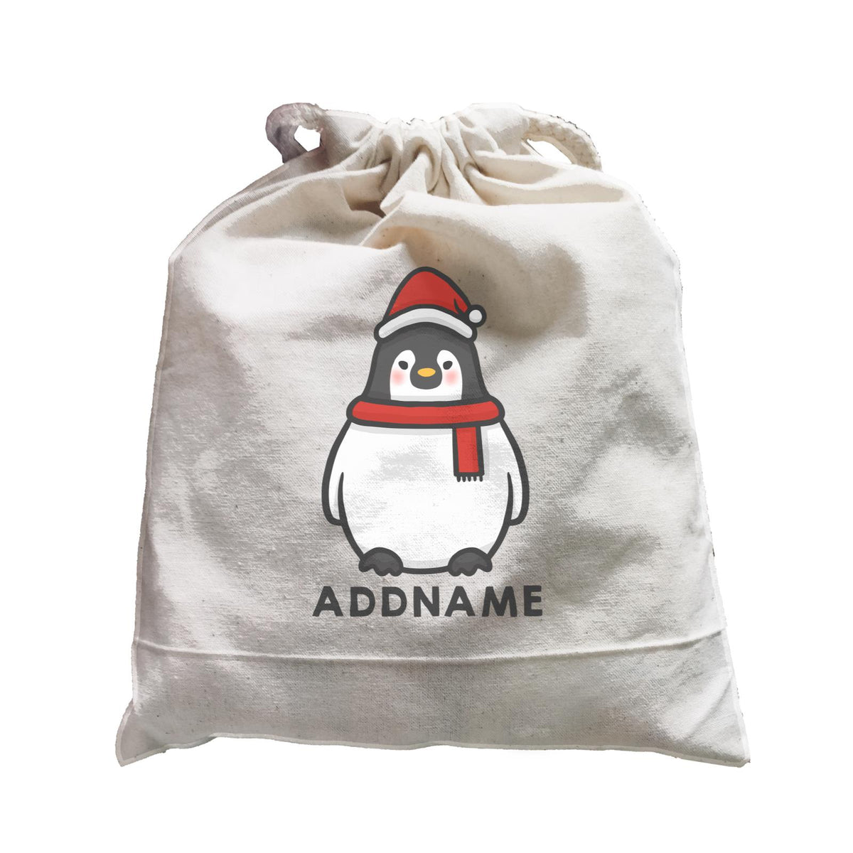 Xmas Cute Pengiun Christmas Hat Addname Accessories Satchel