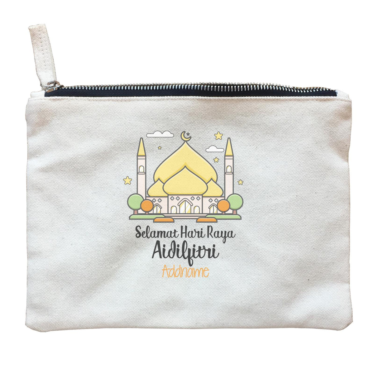 Raya Cute Mosque Cartoon Mosque Selamat Hari Raya Aidilfitri Addname Zipper Pouch