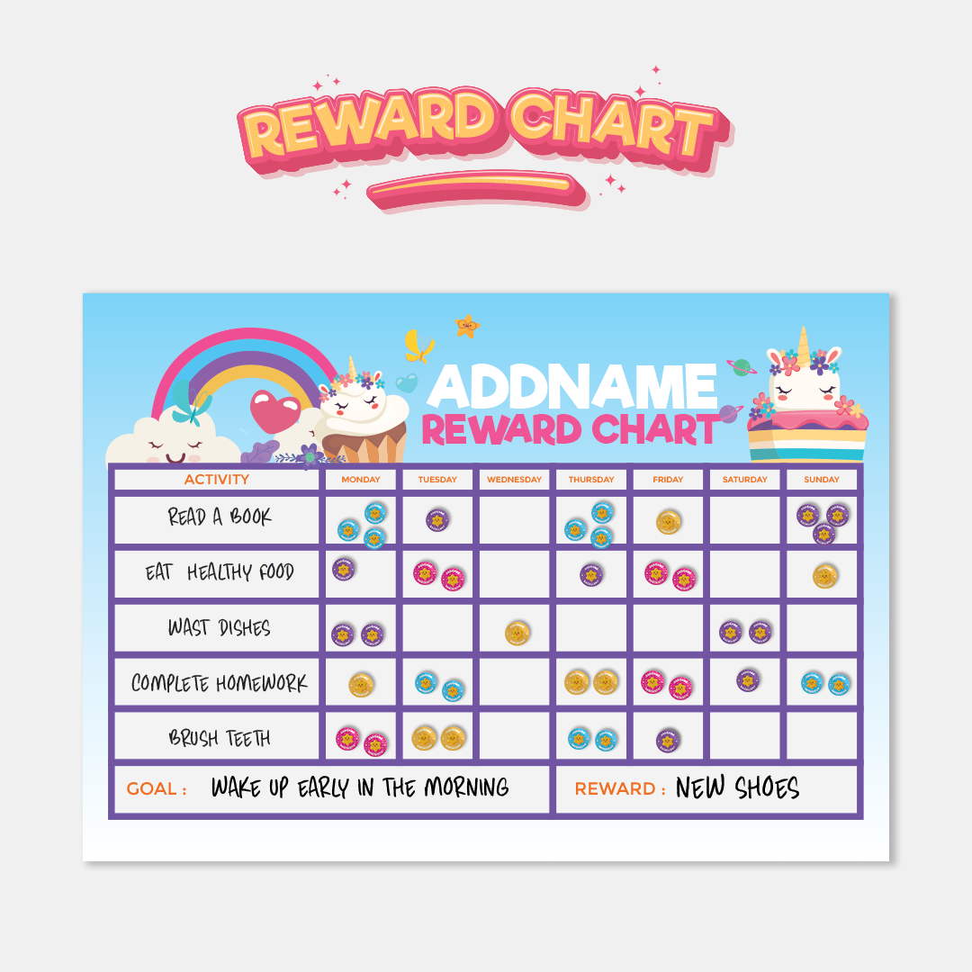 Kids Essentials - Kids Planner With Reward Sticker Unicorn With Donut