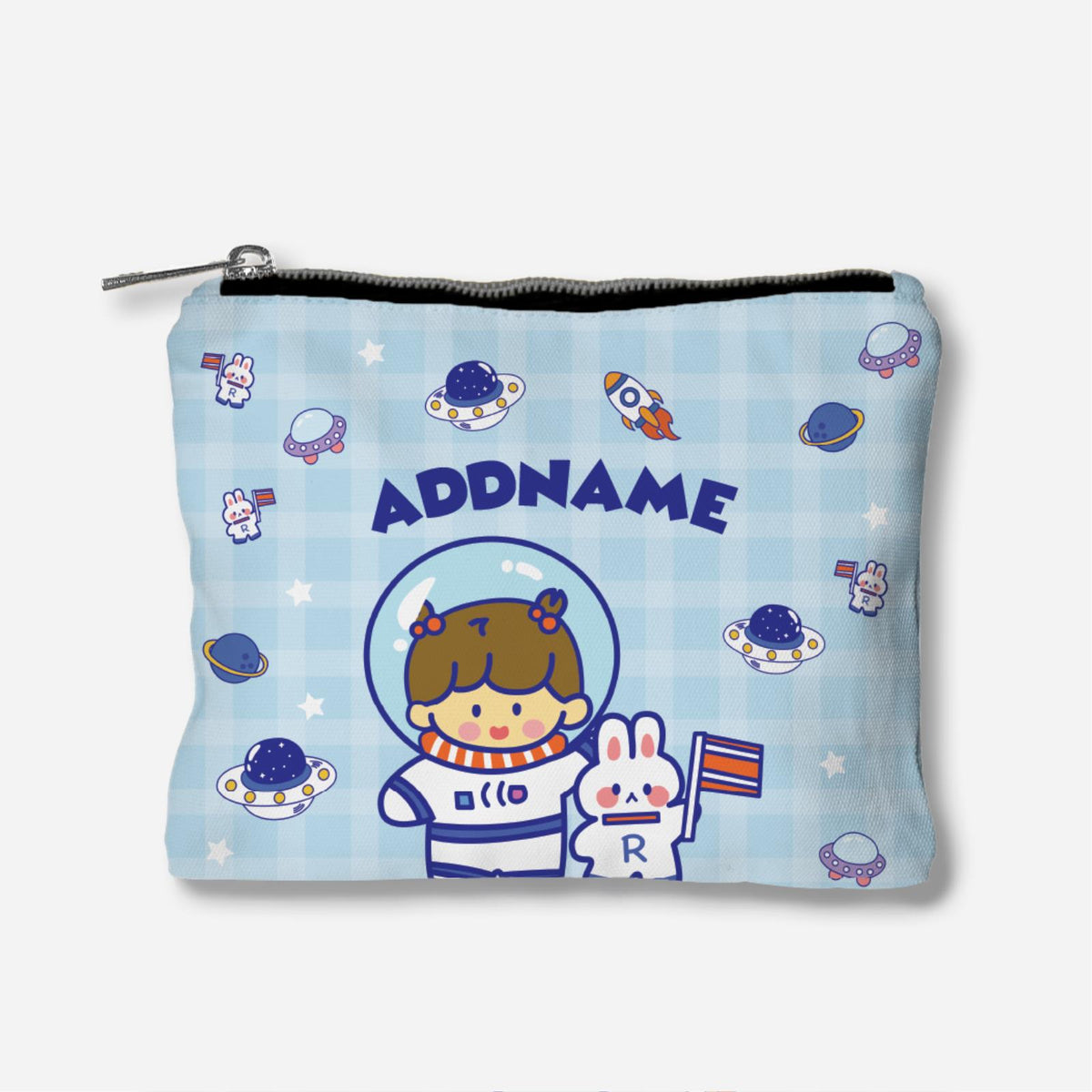Cute Doodle Series Full Print Zipper Pouch - Blue Space Dream