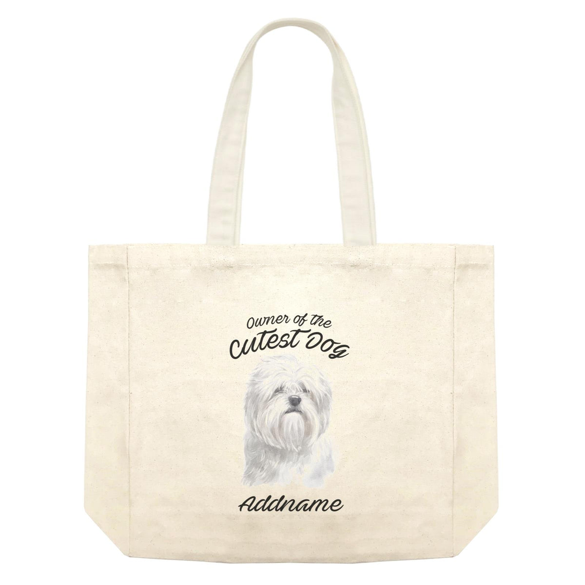 Watercolor Dog Owner Of The Cutest Dog Lhasa Apso Addname Shopping Bag