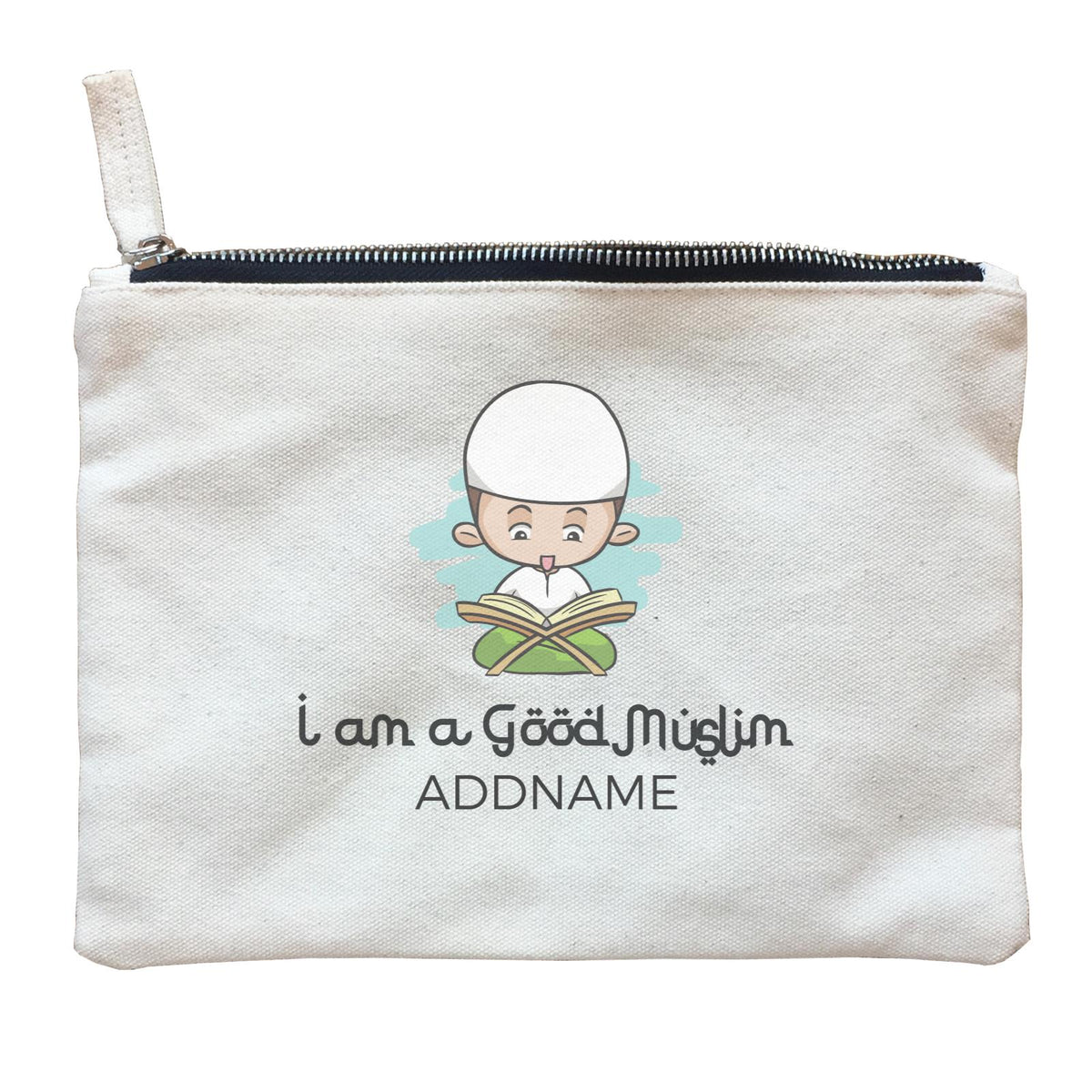 I Am a Good Muslim Man Reading Addname Zipper Pouch