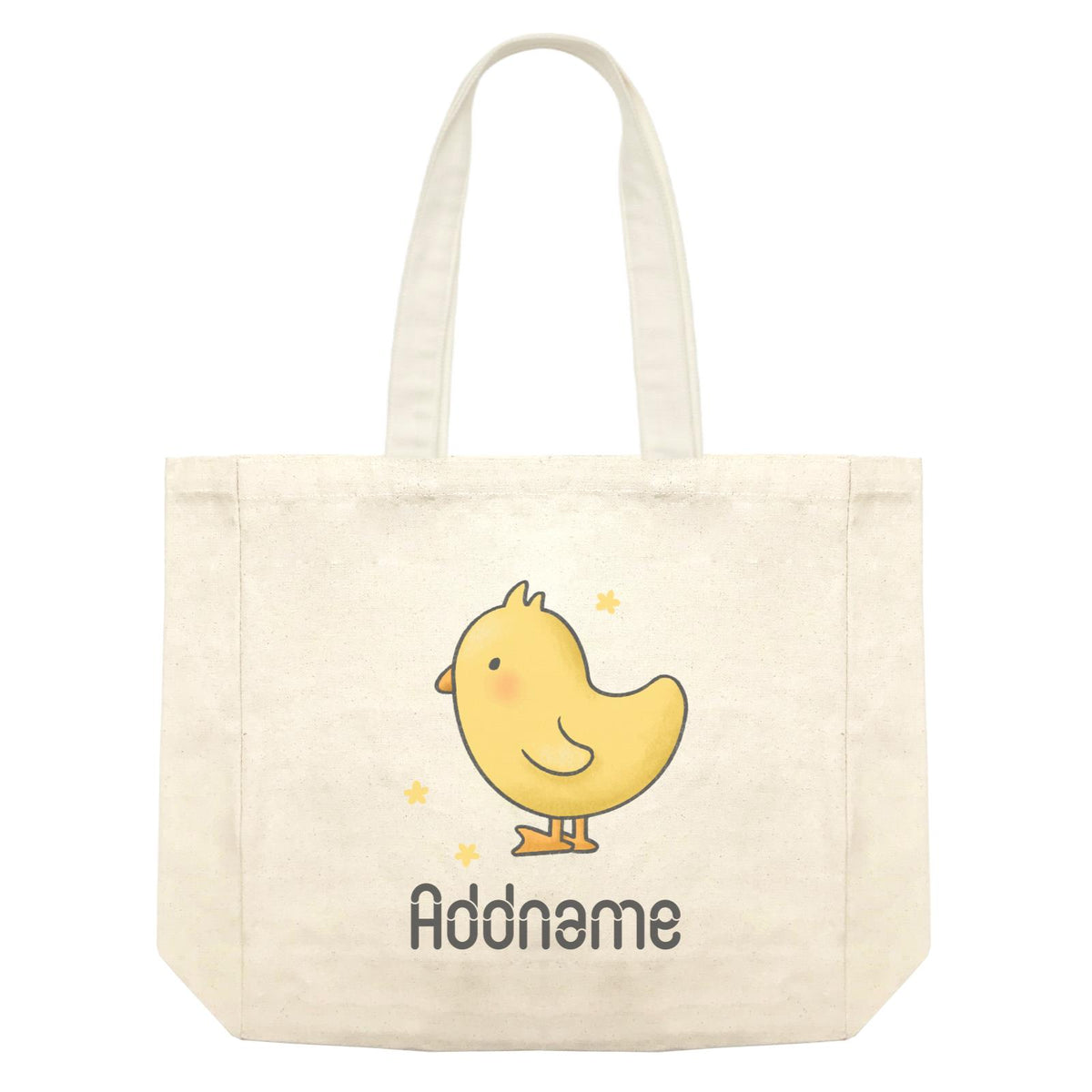 Cute Hand Drawn Style Chick Addname Shopping Bag