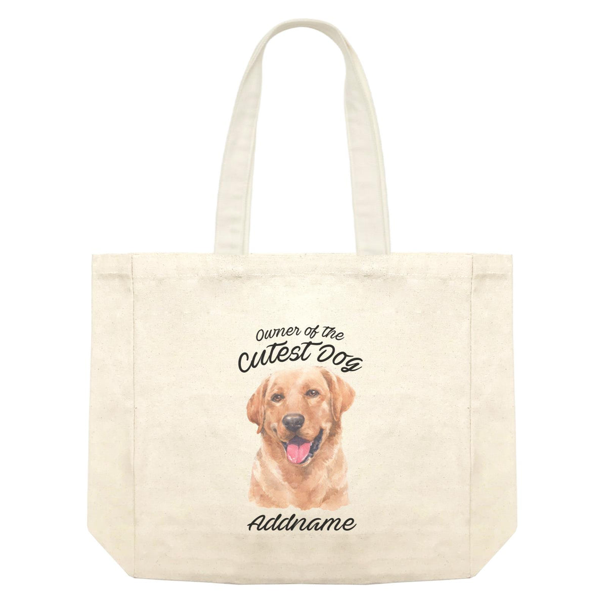 Watercolor Dog Owner Of The Cutest Dog Labrador Brown Addname Shopping Bag
