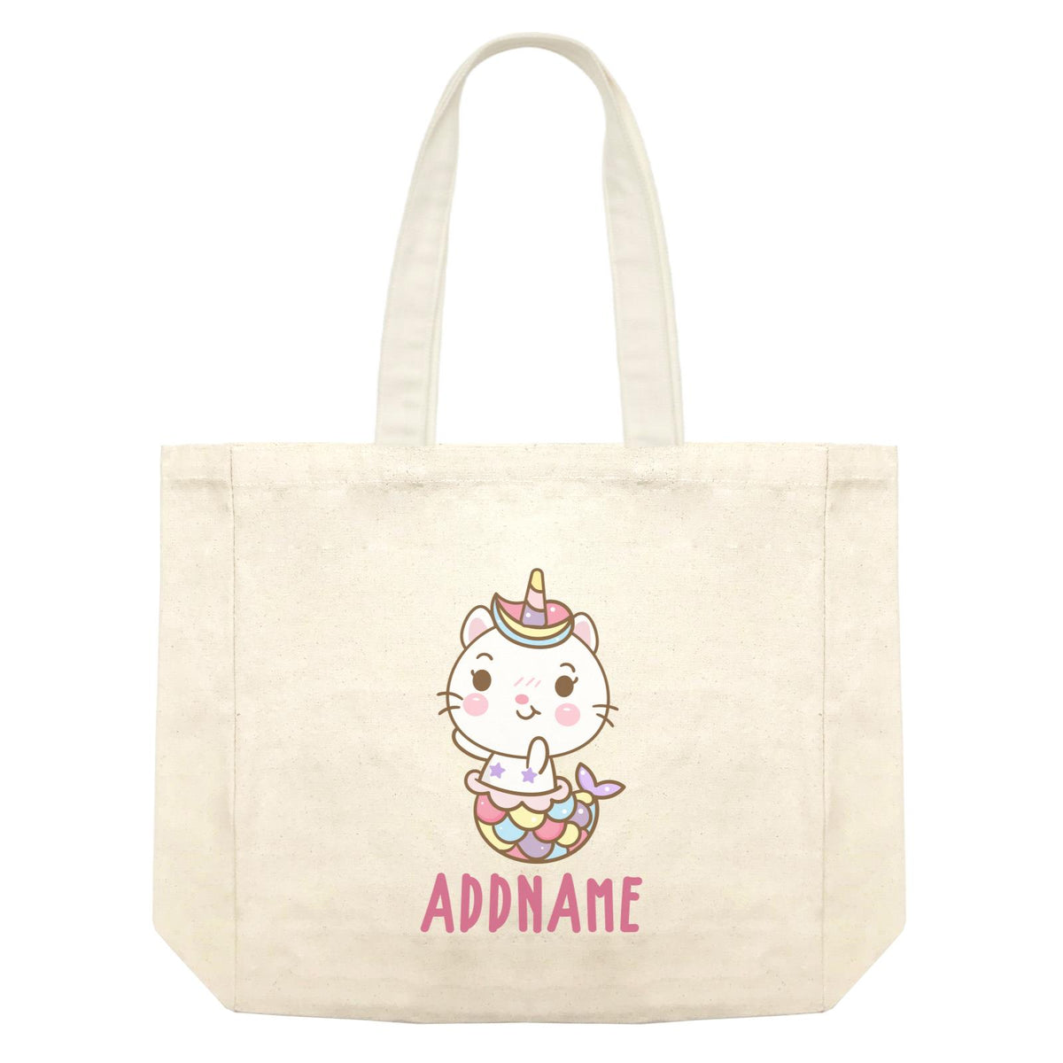 Unicorn And Princess Series Cute Cat Mermaid Addname Shopping Bag