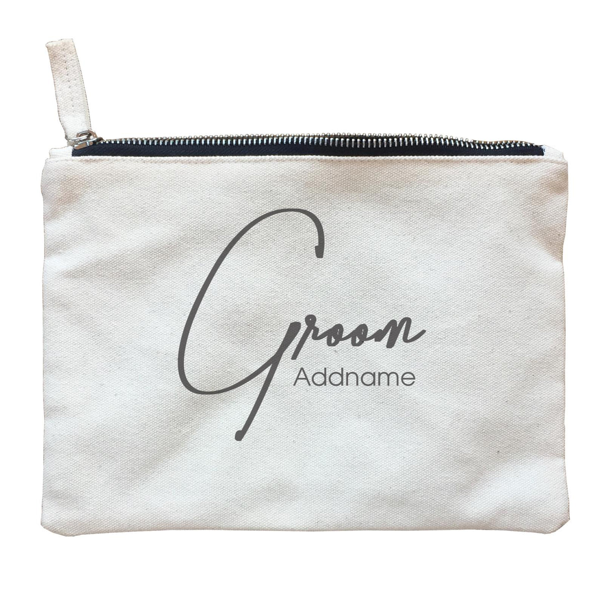 Wedding Couple Western Cursive Groom Addname Zipper Pouch