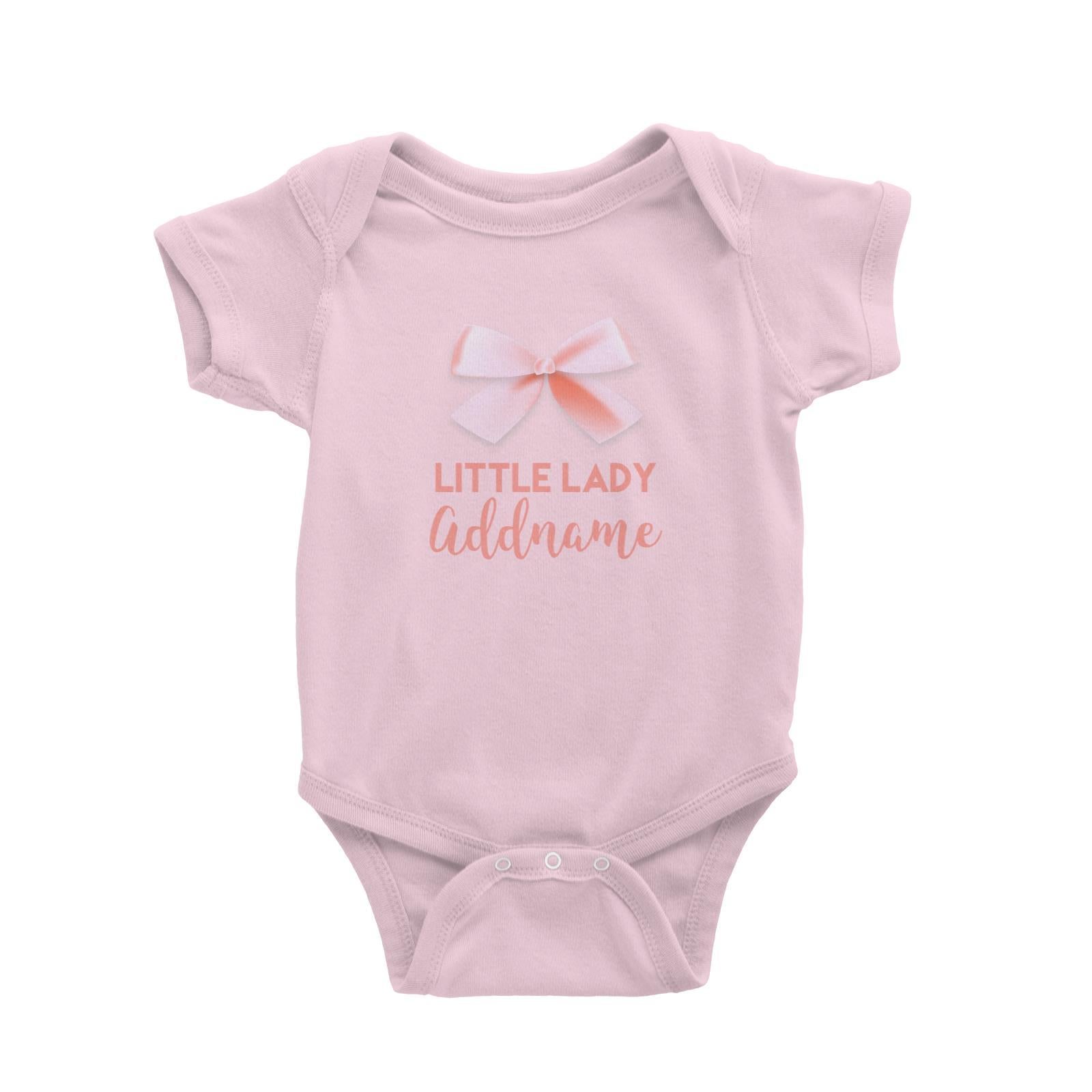 Pink Ribbon Little Lady Addname Baby Romper Personalizable Designs Basic Newborn