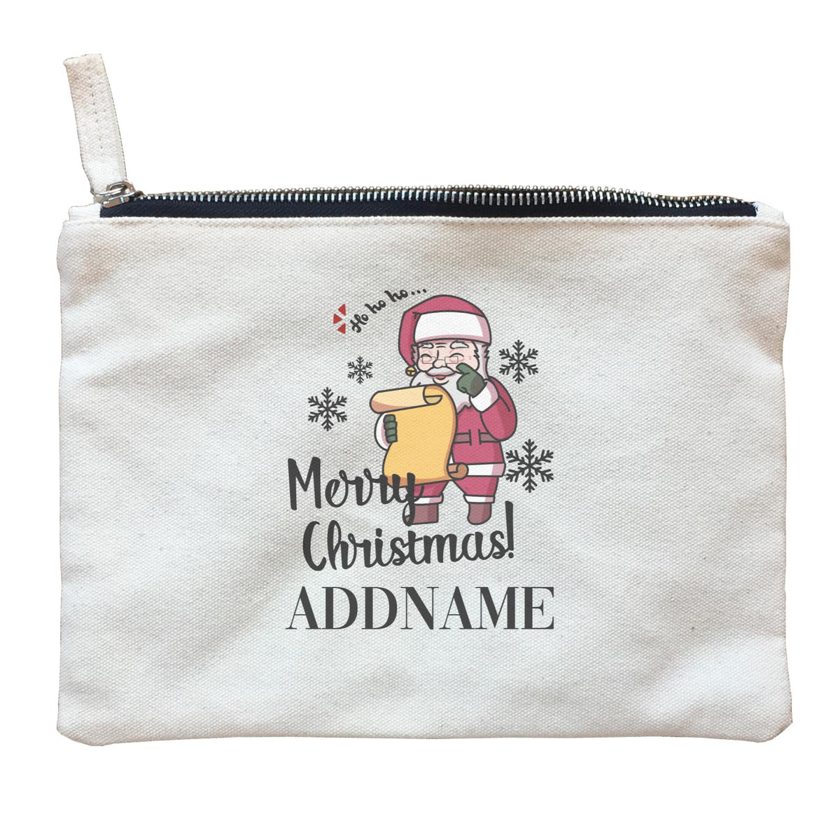 Xmas Christmas Chibi Family Santa Grandpa Wishes Merry Christmas Zipper Pouch