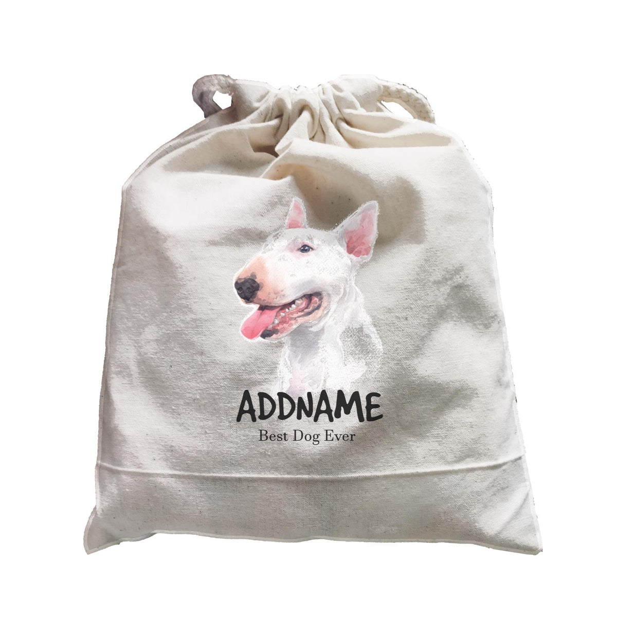 Watercolor Dog Bull Terrier Best Dog Ever Addname Satchel
