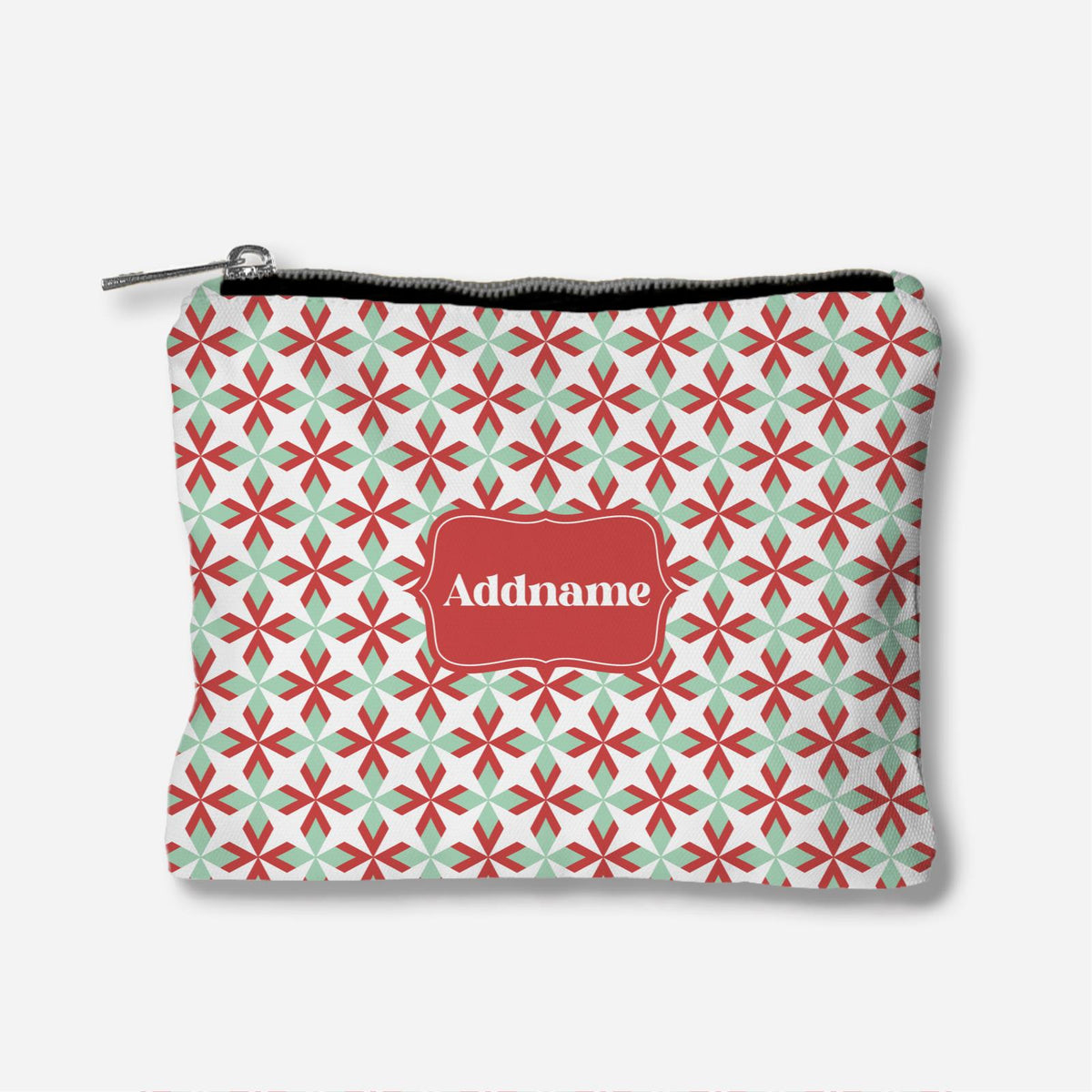 Ixora Series Full Print Zipper Pouch - Red