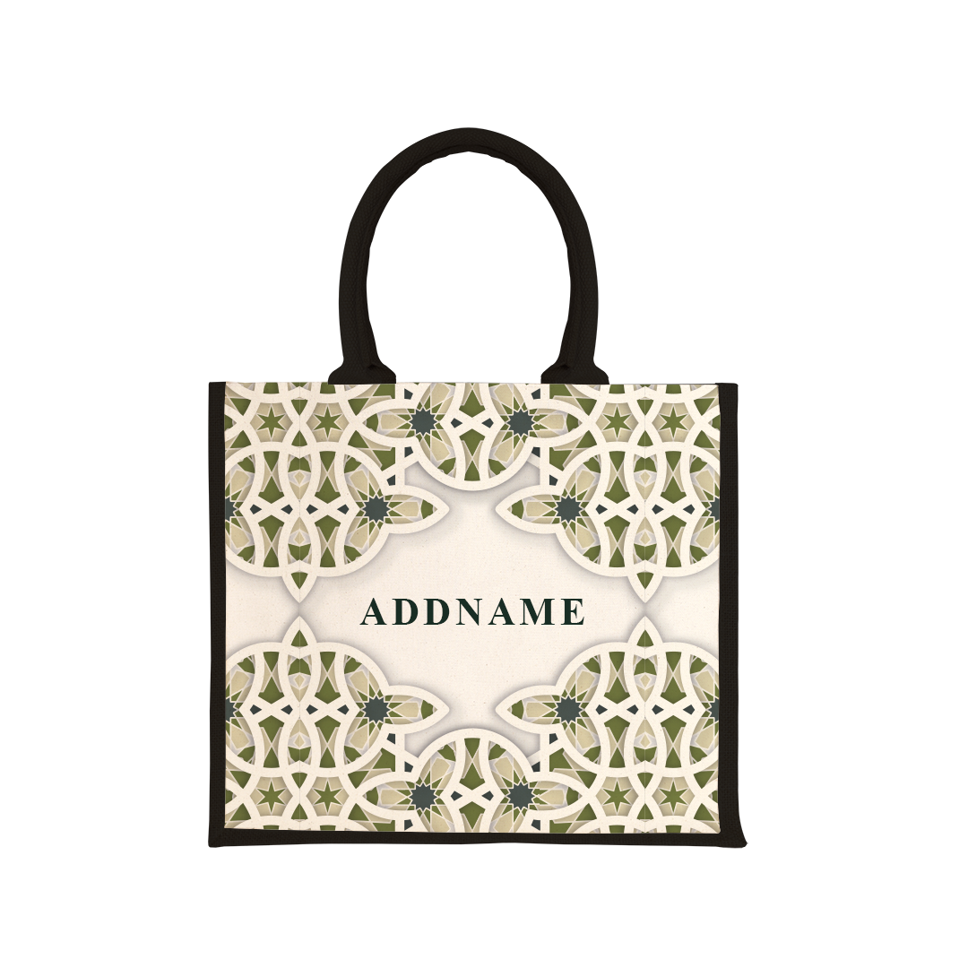 Ratu Series - Green Half Lining Jute Bag