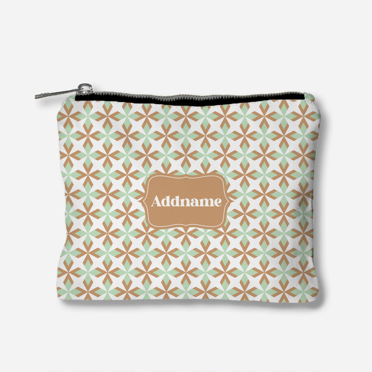 Ixora Series Full Print Zipper Pouch - Brown
