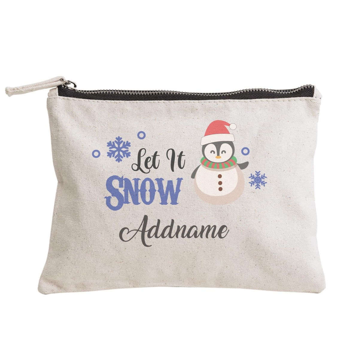 Christmas Series Happy Snowman Let It Snow Zipper Pouch