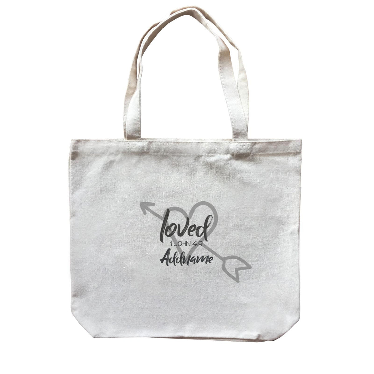 Loved Family Loved With Heart And Arrow 1 John 4.9 Addname Accessories Canvas Bag