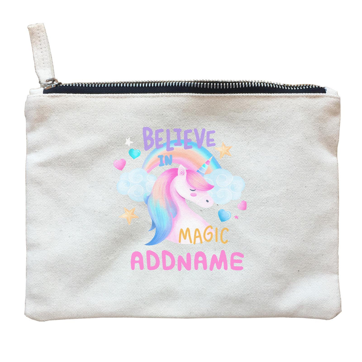 Children's Day Gift Series Believe In Magic Unicorn Addname Zipper Pouch
